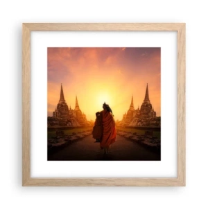 Plagát v ráme zo svetlého duba - V kľude večnosťou - 30x30 cm