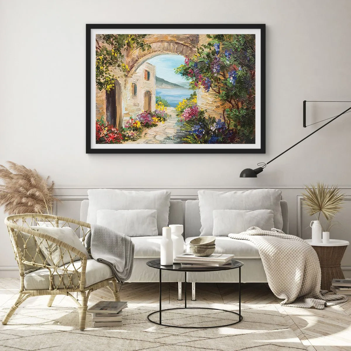 Plagát v čiernom ráme - Pôvab pobrežnej krajiny - 50x40 cm