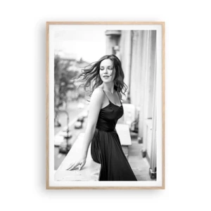 Plagát v ráme zo svetlého duba - Určite Parížanka - 70x100 cm