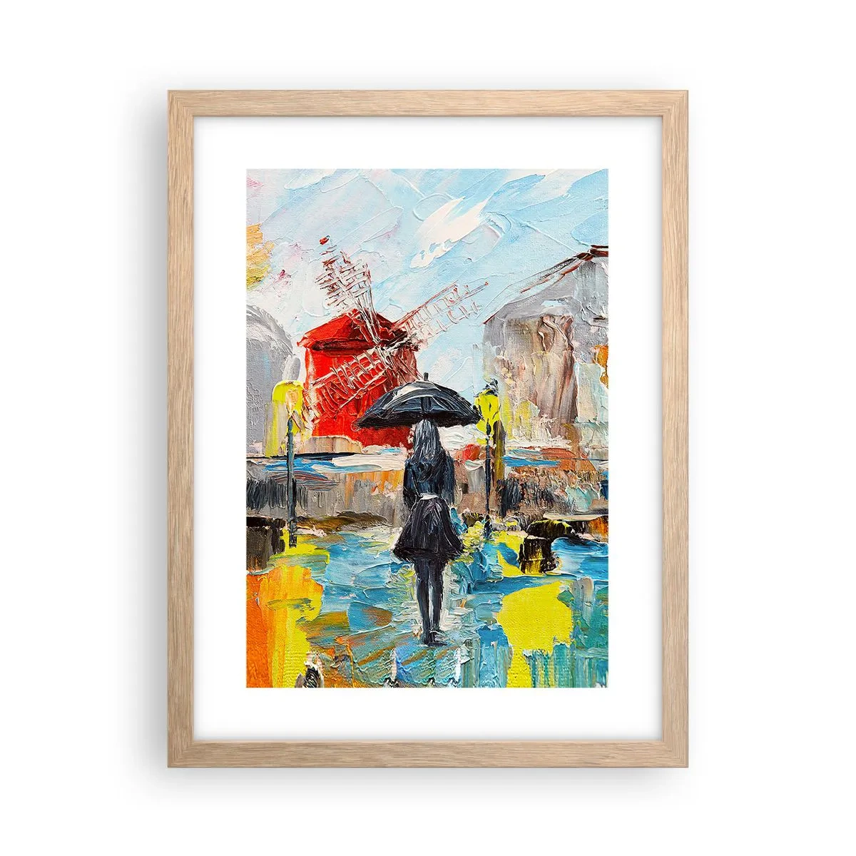 Plagát v ráme zo svetlého duba - Parížske legendy - 30x40 cm