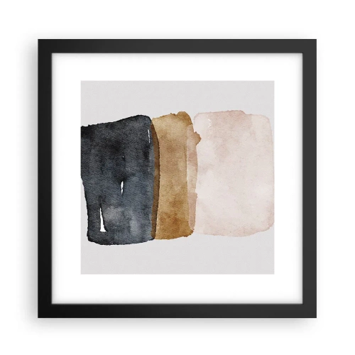 Plagát v čiernom ráme - Kompozícia zemitých farieb - 30x30 cm
