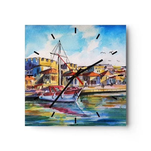 Nástenné hodiny - Dúhové popoludnie - 30x30 cm