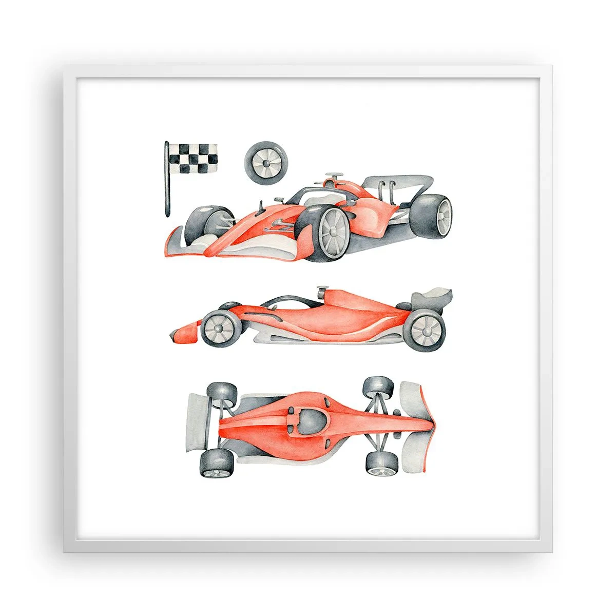 Plagát v bielom ráme - Dobehnúť sen - 60x60 cm