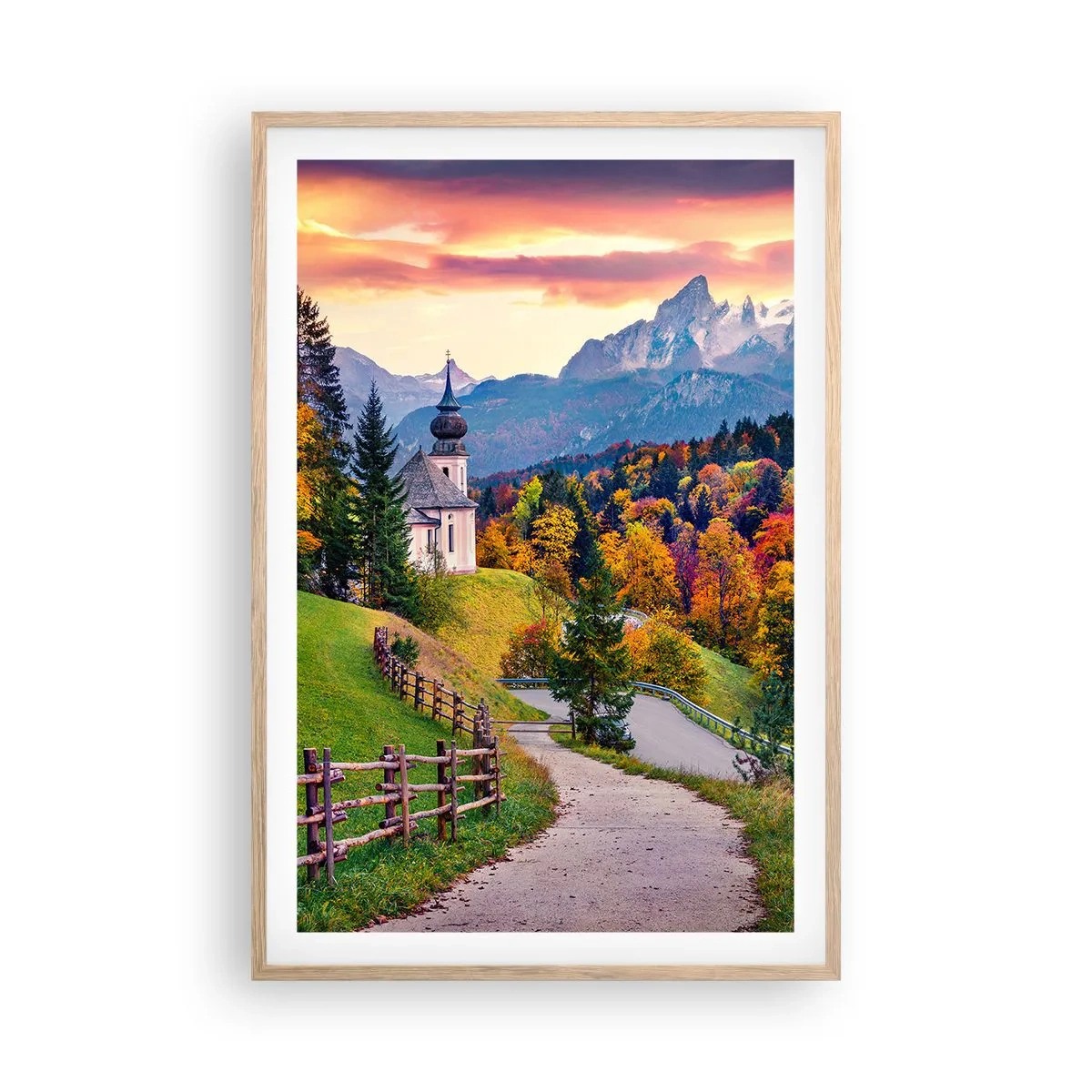 Plagát v ráme zo svetlého duba - Úplne ideálna krajina - 61x91 cm