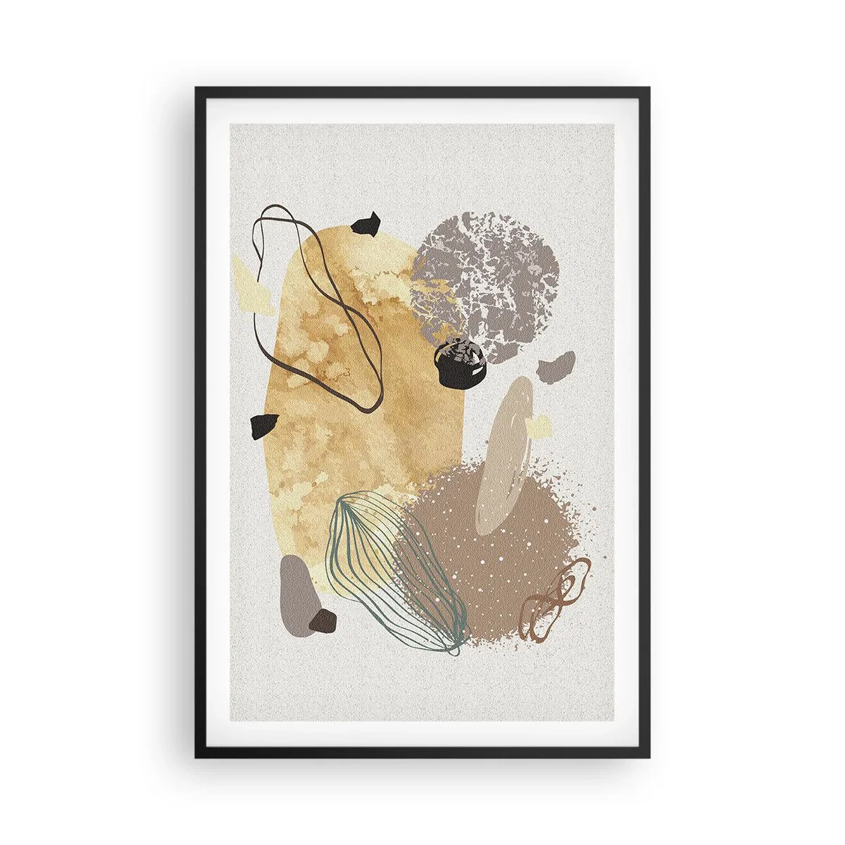 Plagát v čiernom ráme - Abstraktná slivka - 61x91 cm