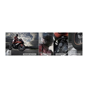 Vzorka fototapety Premium Canvas - Temný jazdec - Automobilový priemysel, Motorka, Závod - 100x30 cm