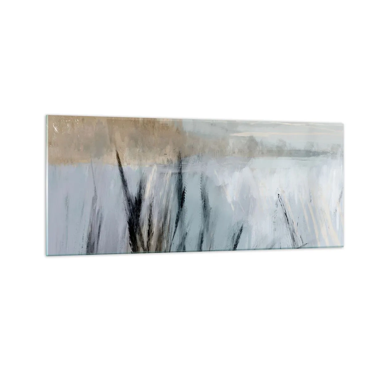 Obraz na skle - Zimné polia - 100x40 cm
