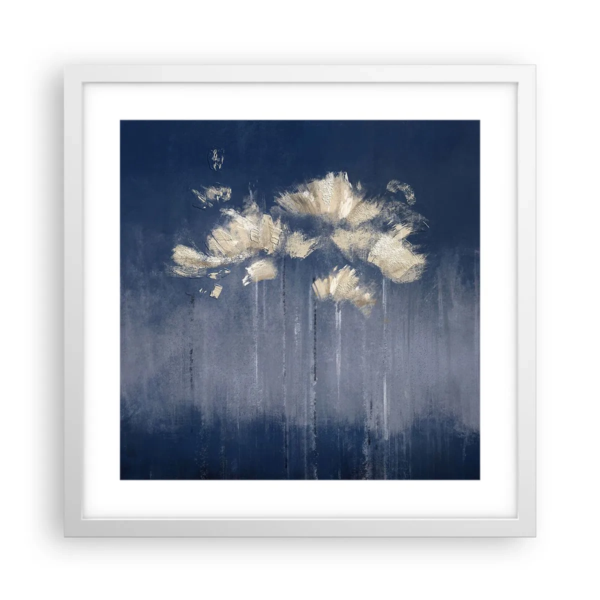 Plagát v bielom ráme - Ako okvetné lístky vo vetre - 40x40 cm