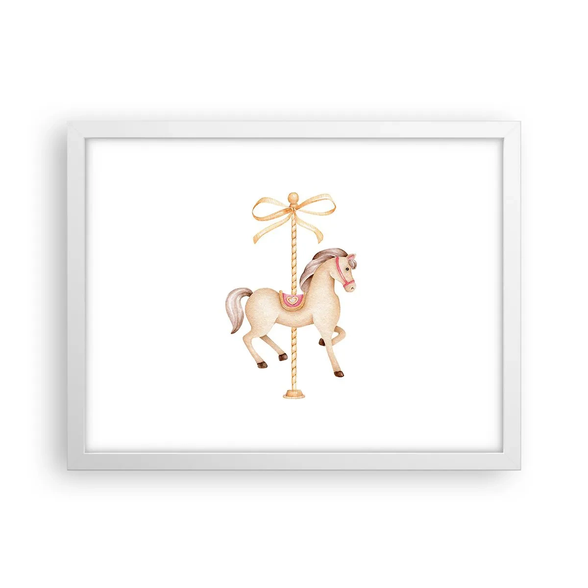 Plagát v bielom ráme - Elegantným klusom - 40x30 cm