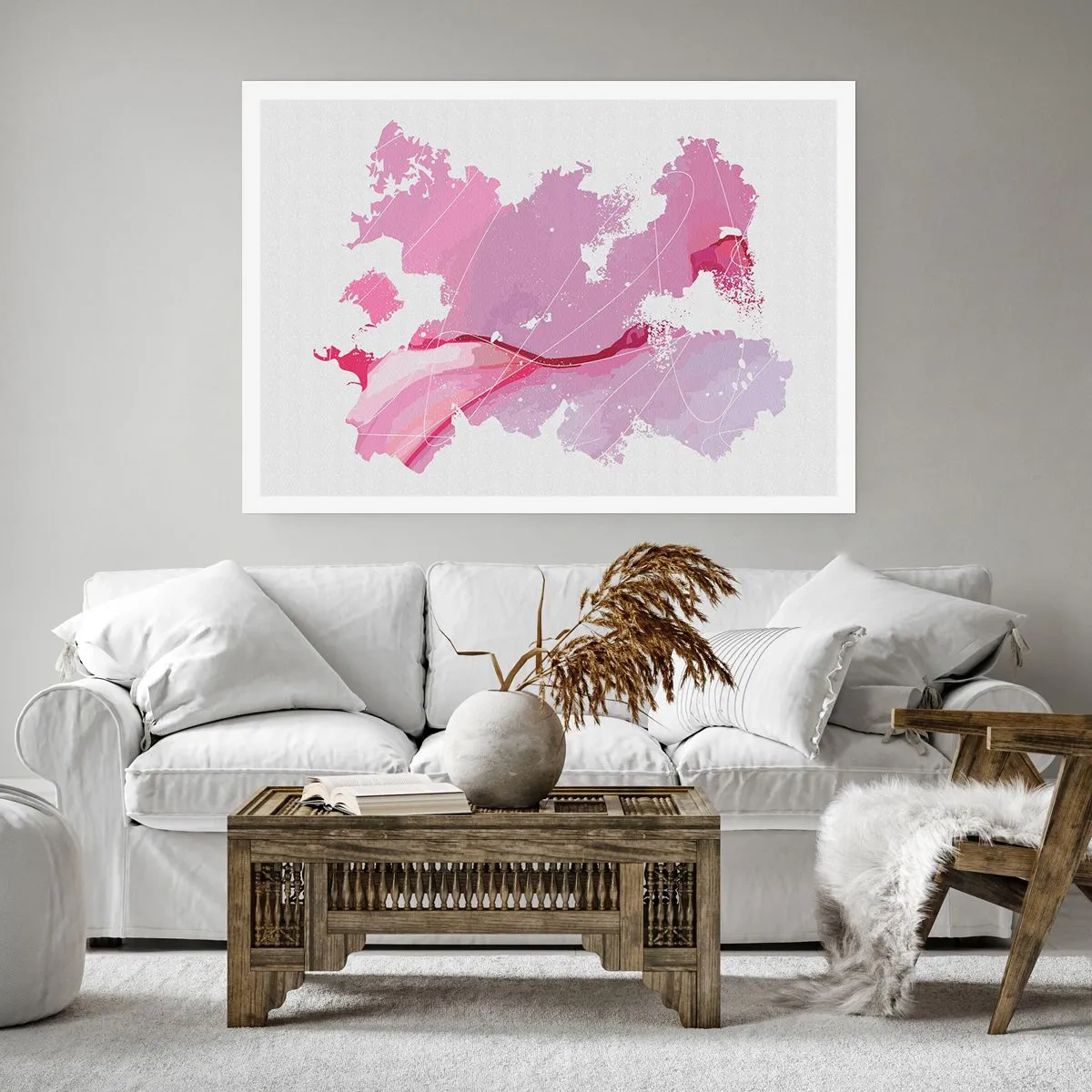 Plagát - Mapa ružového sveta - 100x70 cm