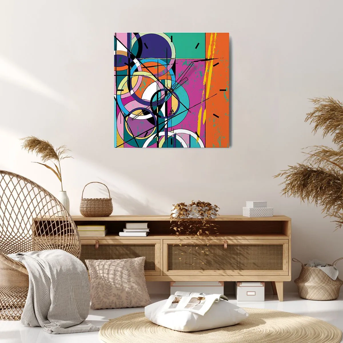 Nástenné hodiny - Kruh za kruhom - 40x40 cm