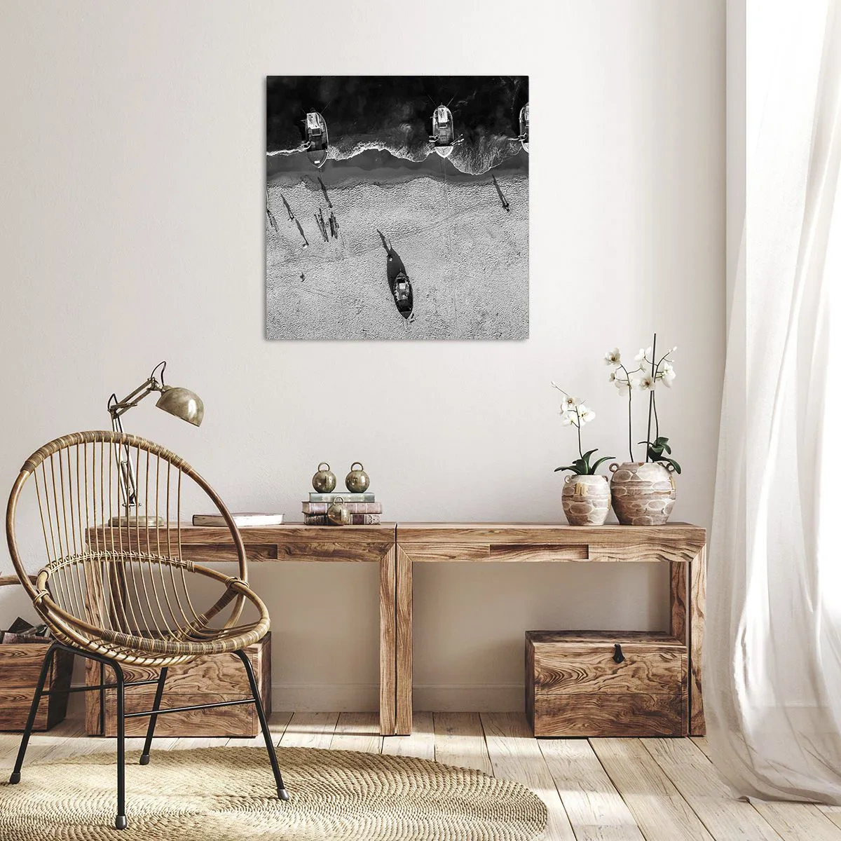 Obraz na plátne - Ešte na brehu… - 70x70 cm