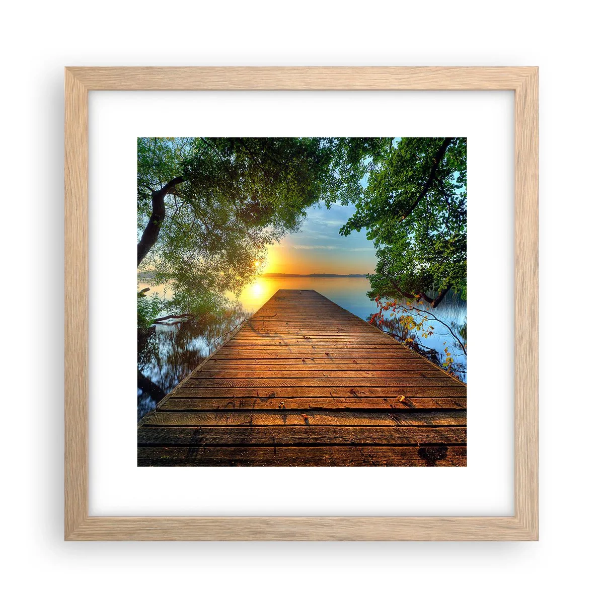 Plagát v ráme zo svetlého duba - Neponáhľaj sa, posaď sa - 30x30 cm