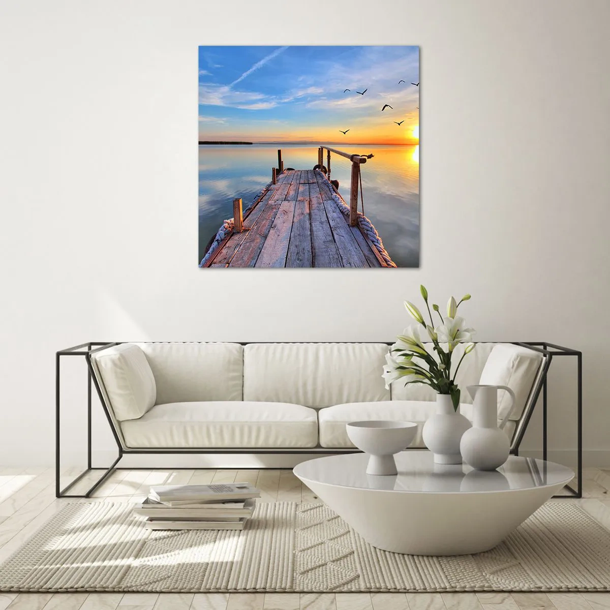 Obraz na skle - Ísť pred seba smerom k slnku - 70x70 cm