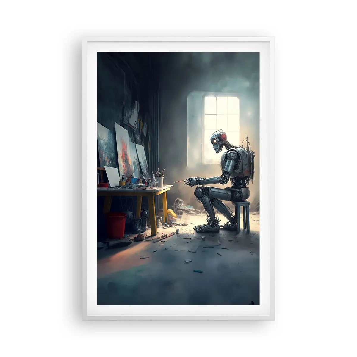 Plagát v bielom ráme - Akt stvorenia - 61x91 cm