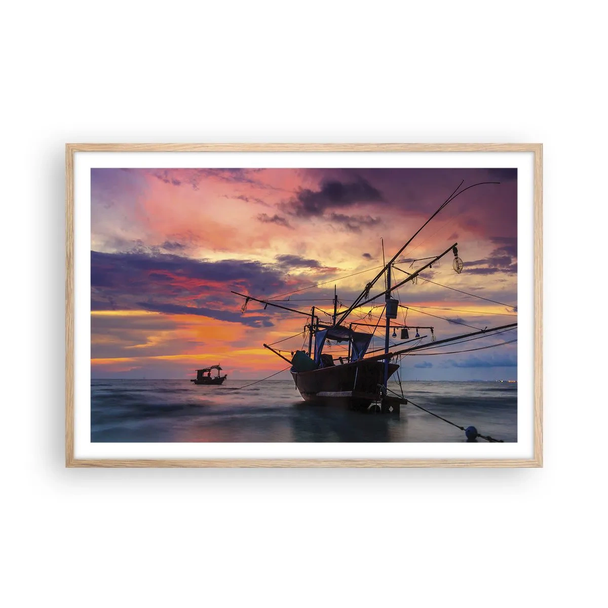Plagát v ráme zo svetlého duba - Exotický večer - 91x61 cm