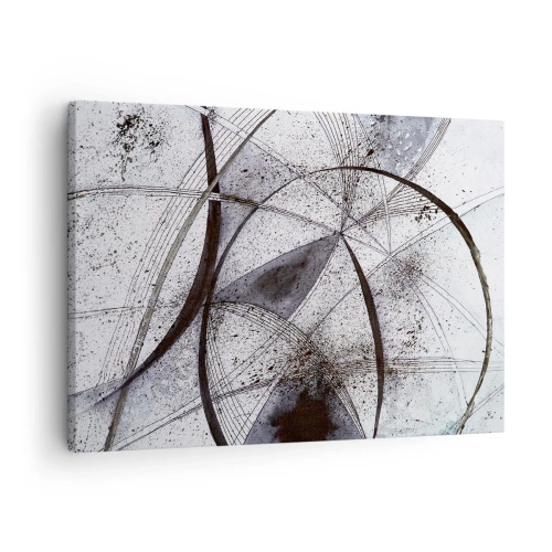 Obraz na plátne - Abstraktné čiary a tvary v odtieňoch sivej a čiernej - 70x50cm - Futuristická fantázia - Moderná nástenná dekorácia do obývacej izby a spálne ARTTOR