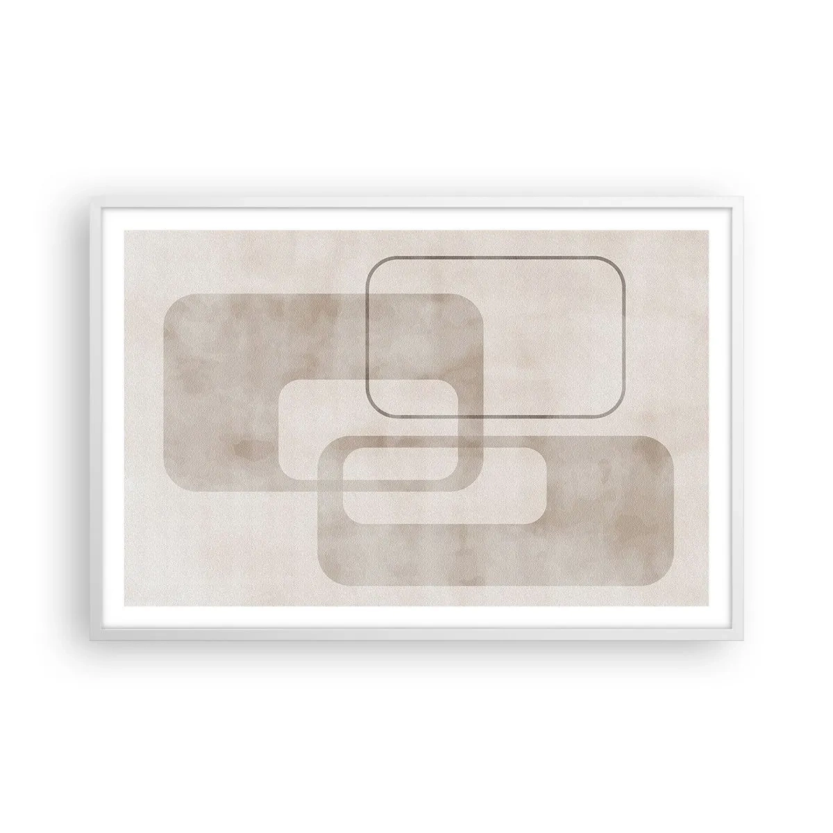 Plagát v bielom ráme - Geometrická fúga - 91x61 cm