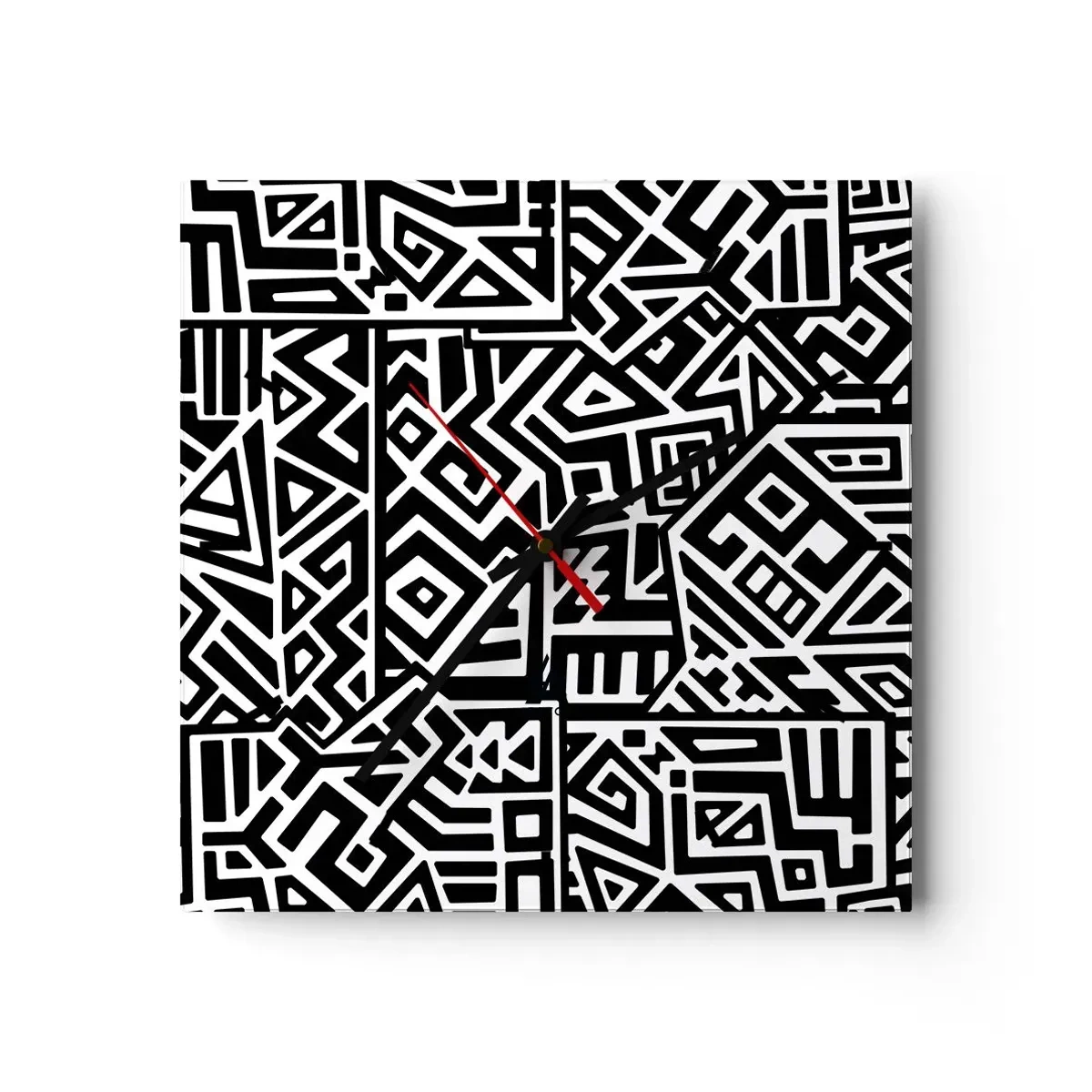 Nástenné hodiny - Predkolumbovská kompozícia - 30x30 cm