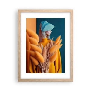 Plagát v ráme zo svetlého duba - Chlpatý portrét - 30x40 cm