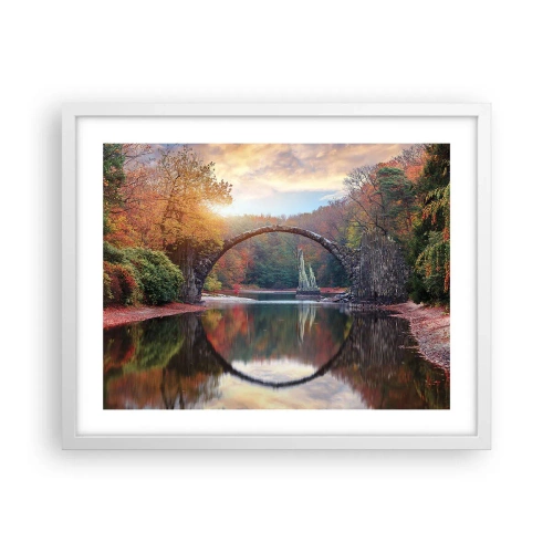 Plagát v bielom ráme - Za zrkadlom - 50x40 cm