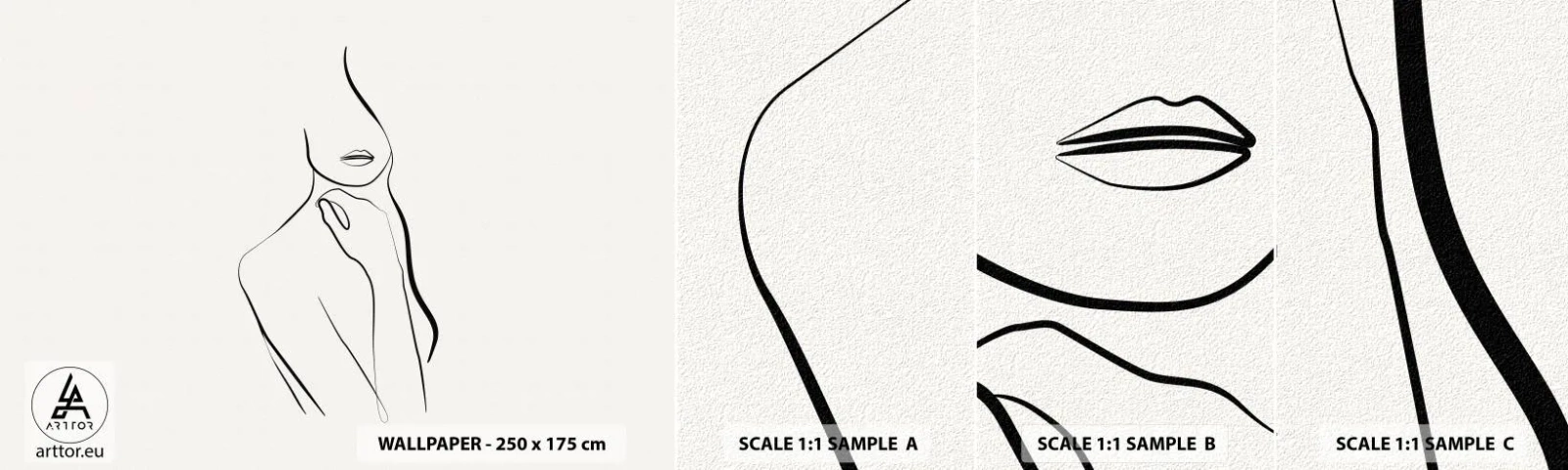 Vzorka Fototapeta Standard Eco - Vlna melanchólie - Abstrakcia, Ženské telo, Grafika - 100x30 cm