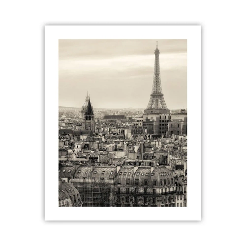 Plagát - Nad strechami Paríža - 40x50 cm