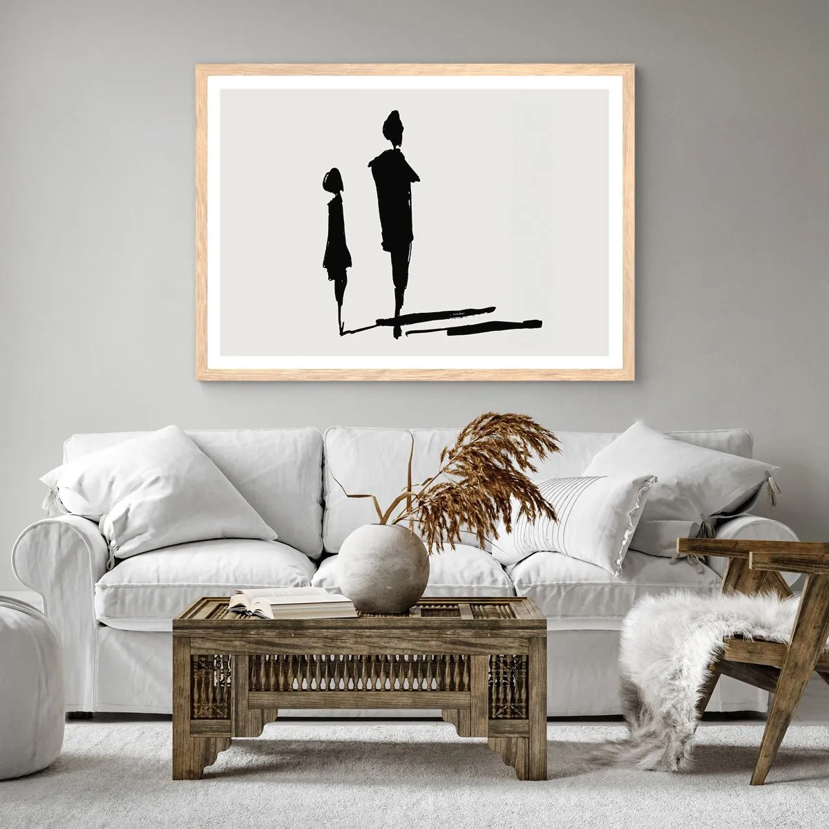 Plagát v ráme zo svetlého duba - Určite spolu? - 100x70 cm