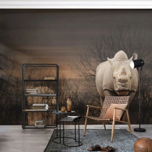 Fototapeta na mieru Standard Eco - Biely proti prírode - Nosorožec, Zvieratá, Afriky