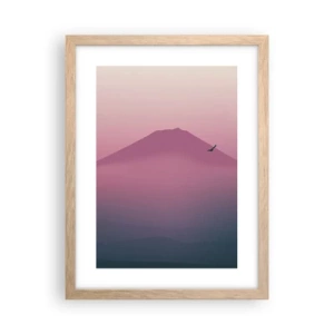 Plagát v ráme zo svetlého duba - Pútnici nad oblakmi - 30x40 cm