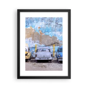 Plagát v čiernom ráme - Stretnutie veteránov - 30x40 cm