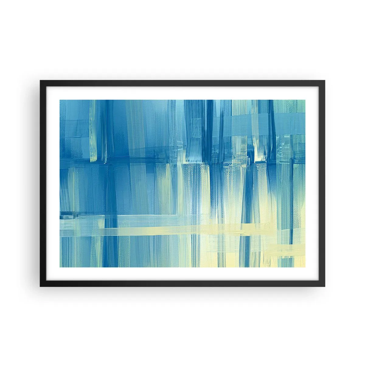 Plagát v čiernom ráme - Kompozícia v tyrkyse - 70x50 cm