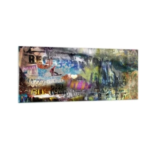 Obraz na skle - Koláž spomienok - 100x40 cm
