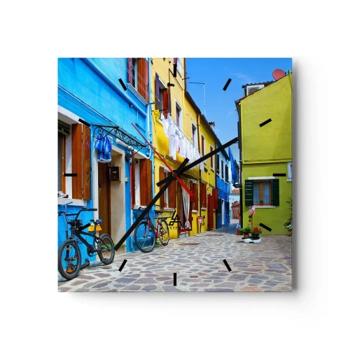 Nástenné hodiny - Pastelové, sladké zákutia - 30x30 cm