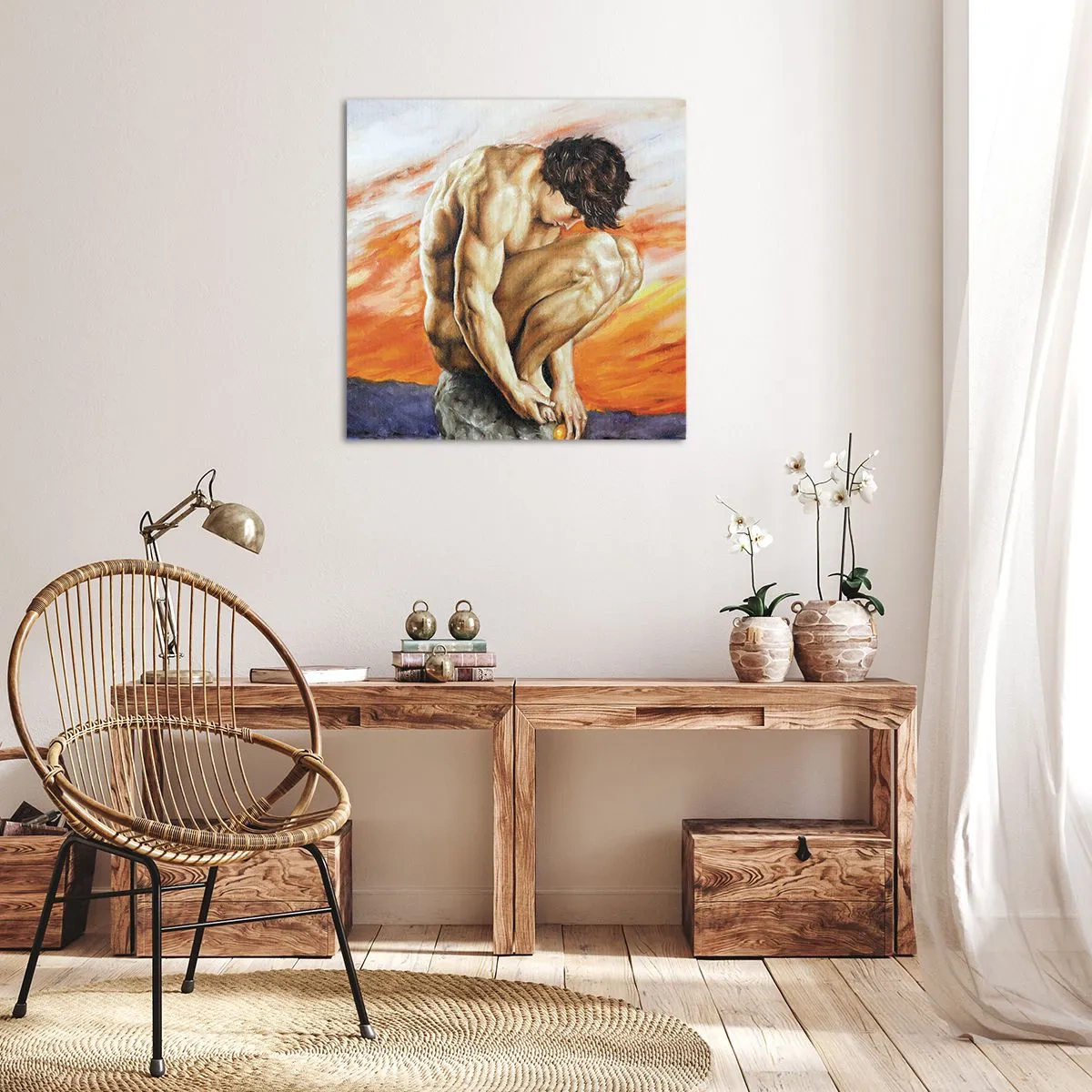 Obraz na plátne - Ponorený do seba - 70x70 cm