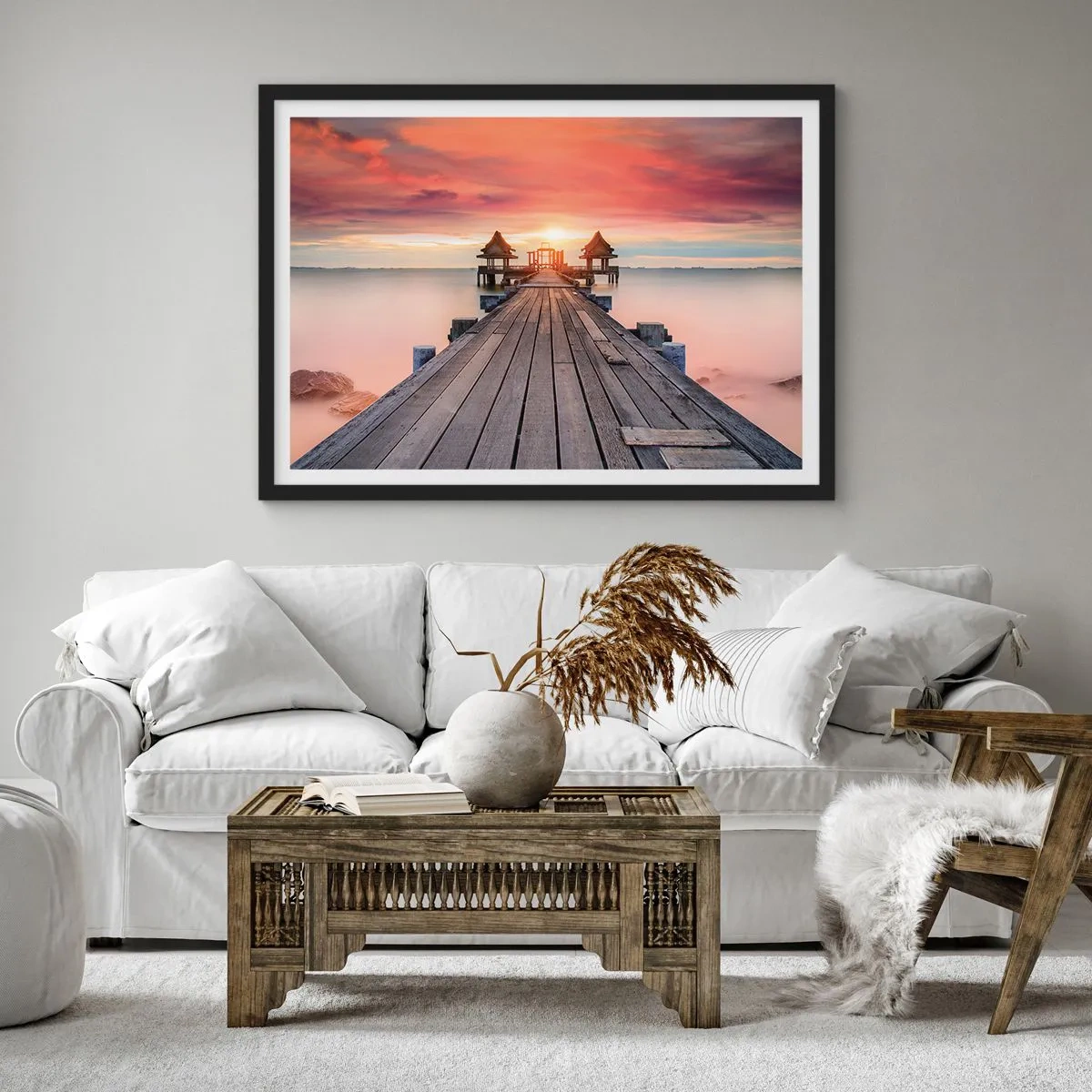 Plagát v čiernom ráme - Západ na východe - 70x50 cm