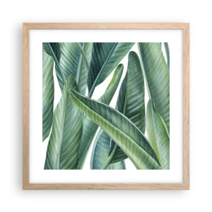 Plagát v ráme zo svetlého duba - Proste zelená - 40x40 cm