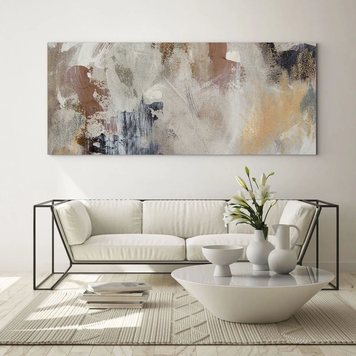 Obraz na skle - Hmlistá abstrakcia - 100x40 cm