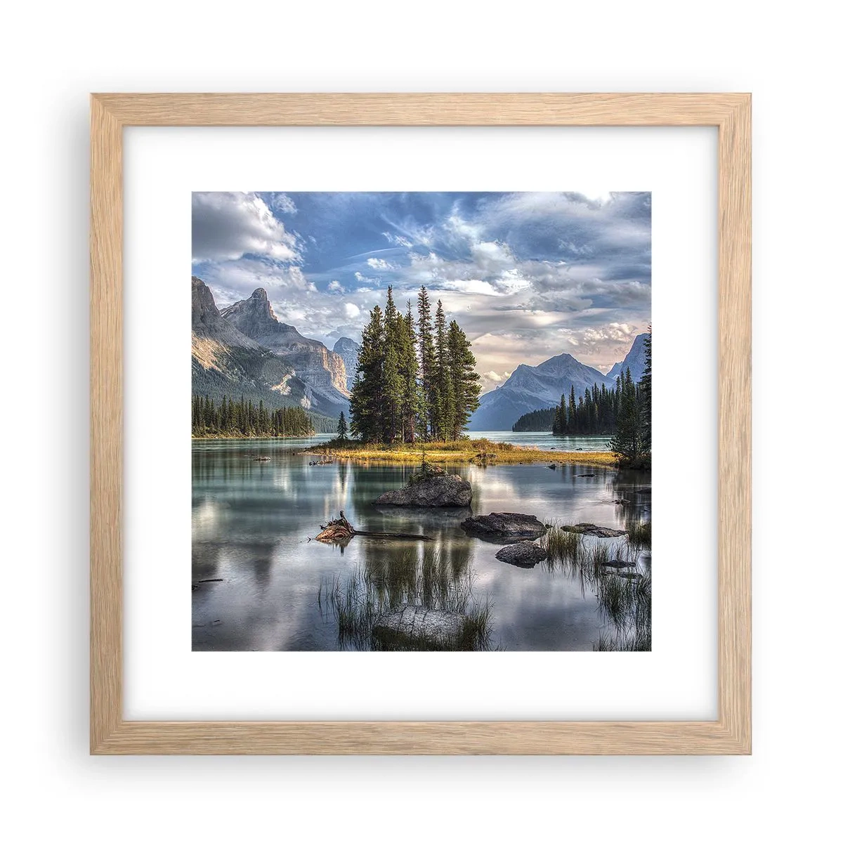 Plagát v ráme zo svetlého duba - Pri veľkej a čistej vode… - 30x30 cm