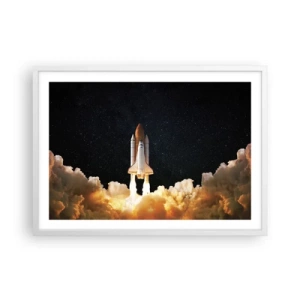 Plagát v bielom ráme - Ad astra! - 70x50 cm