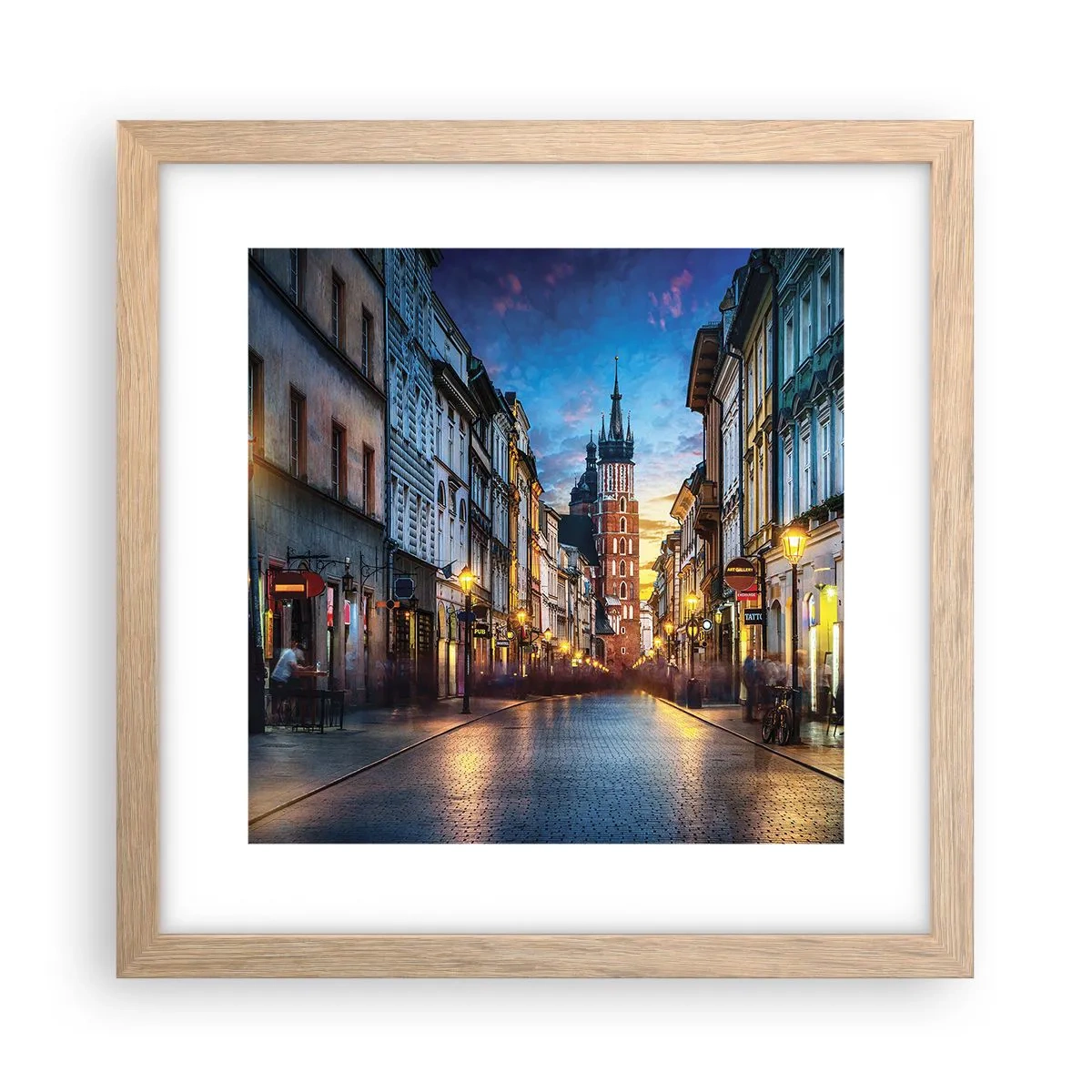 Plagát v ráme zo svetlého duba - Krakovský pôvab - 30x30 cm