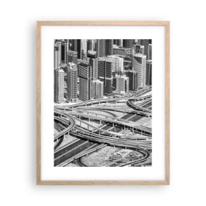 Plagát v ráme zo svetlého duba - Dubaj – neskutočné mesto - 40x50 cm