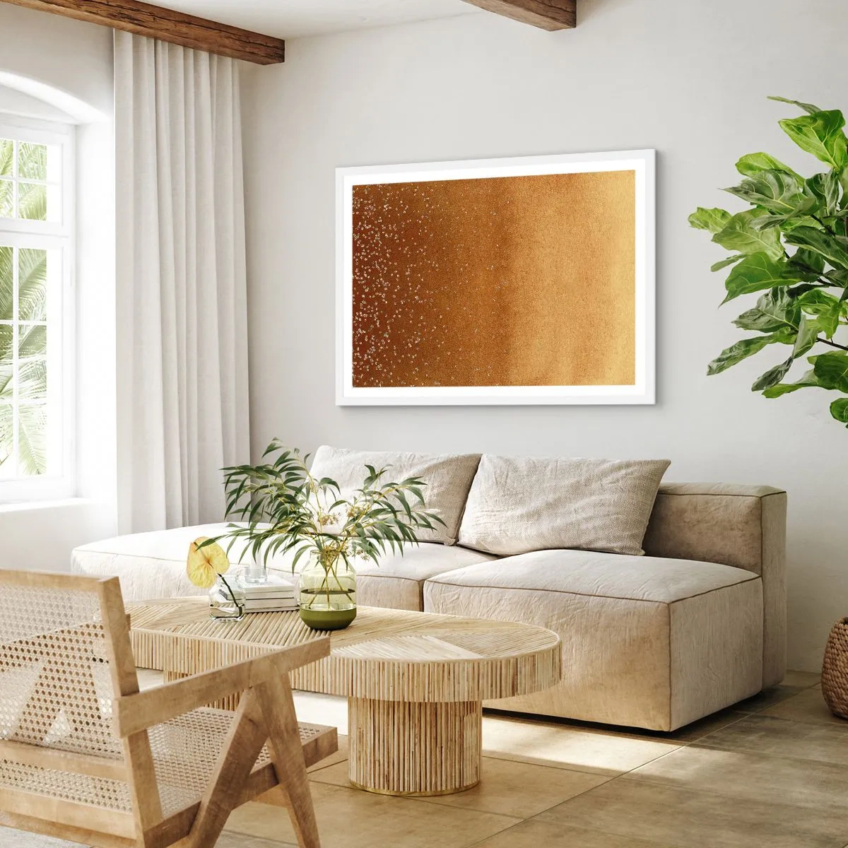 Plagát v bielom ráme - Zrodenie svetla - 100x70 cm