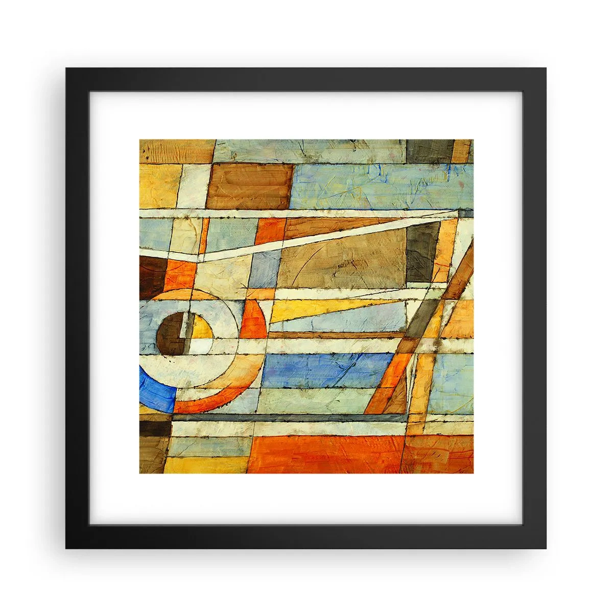 Plagát v čiernom ráme - Kubizmus na stavbe - 30x30 cm