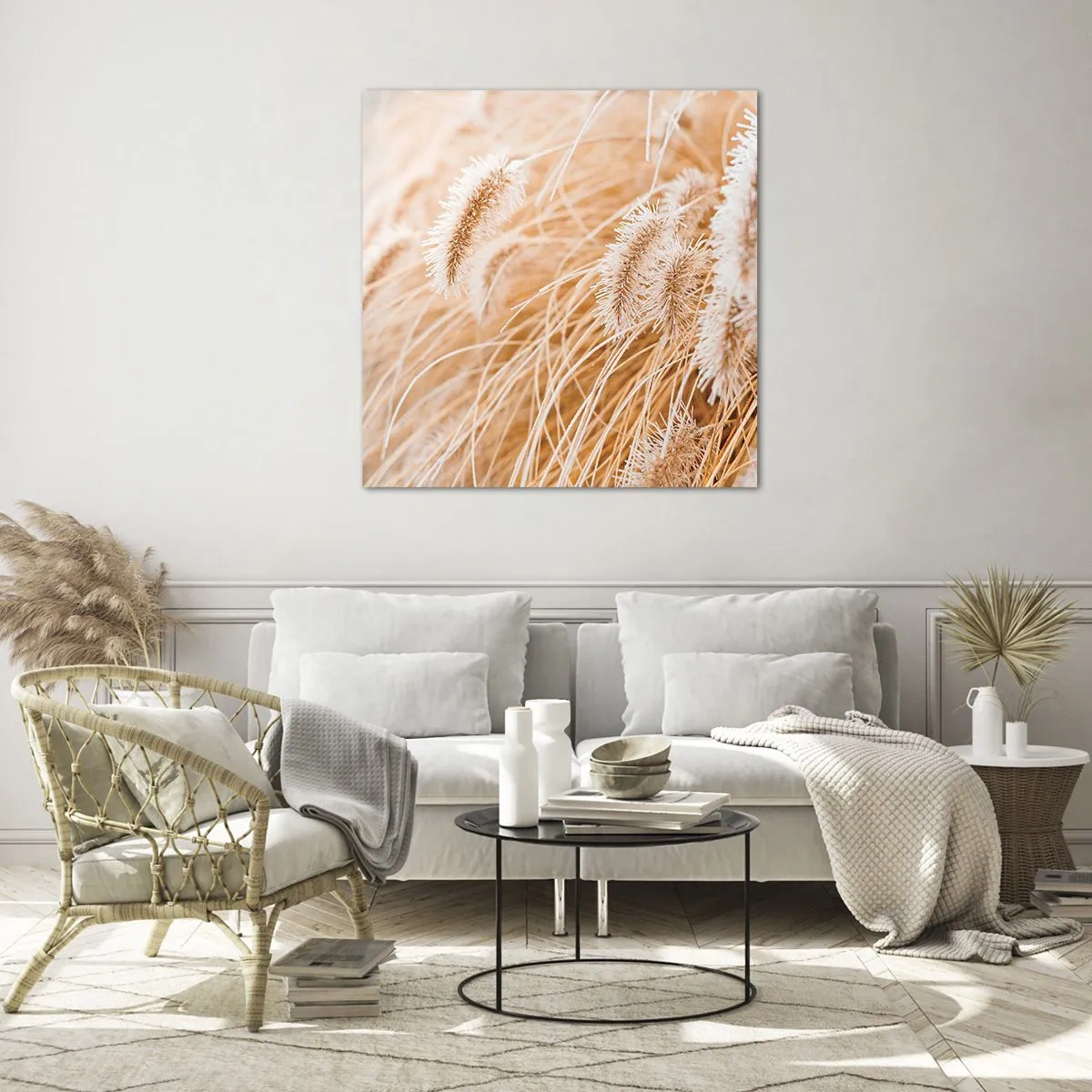 Obraz na skle - Zlaté šušťanie tráv - 60x60 cm