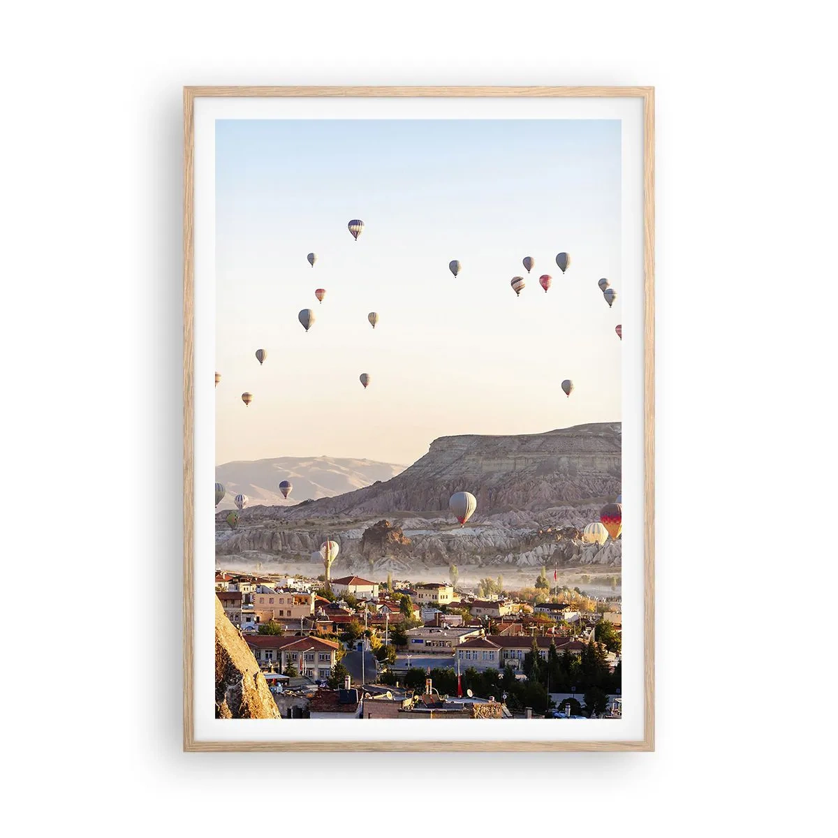 Plagát v ráme zo svetlého duba - Ako lode na oblohe - 70x100 cm