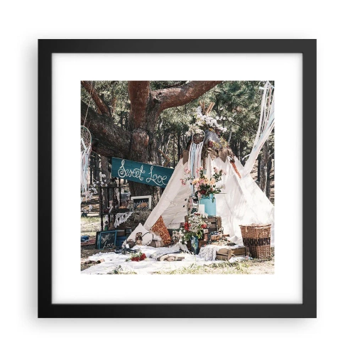 Plagát v čiernom ráme - Make love… - 30x30 cm