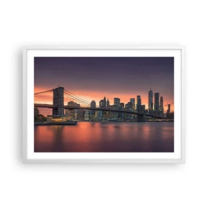 Plagát v bielom ráme - Ponorené do ľaliového ticha - 70x50 cm