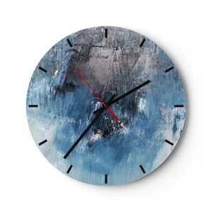 Nástenné hodiny - Abstraktná textúra v odtieňoch modrej - 30x30cm - Rapsódia v modrom - Moderná nástenná dekorácia do obývacej izby, kuchyne a spálne ARTTOR