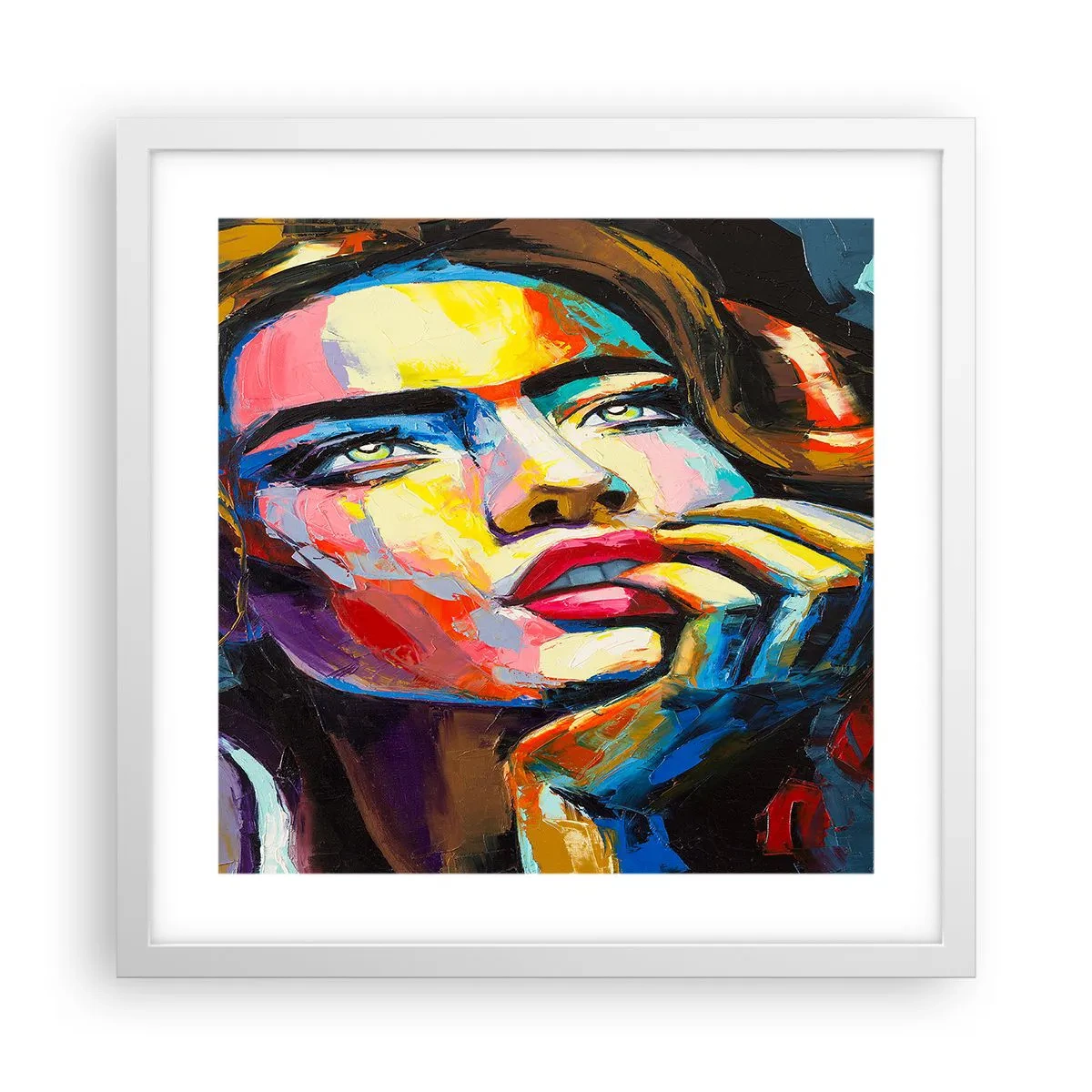 Plagát v bielom ráme - Sny, ako vtáky letia oblohou - 40x40 cm